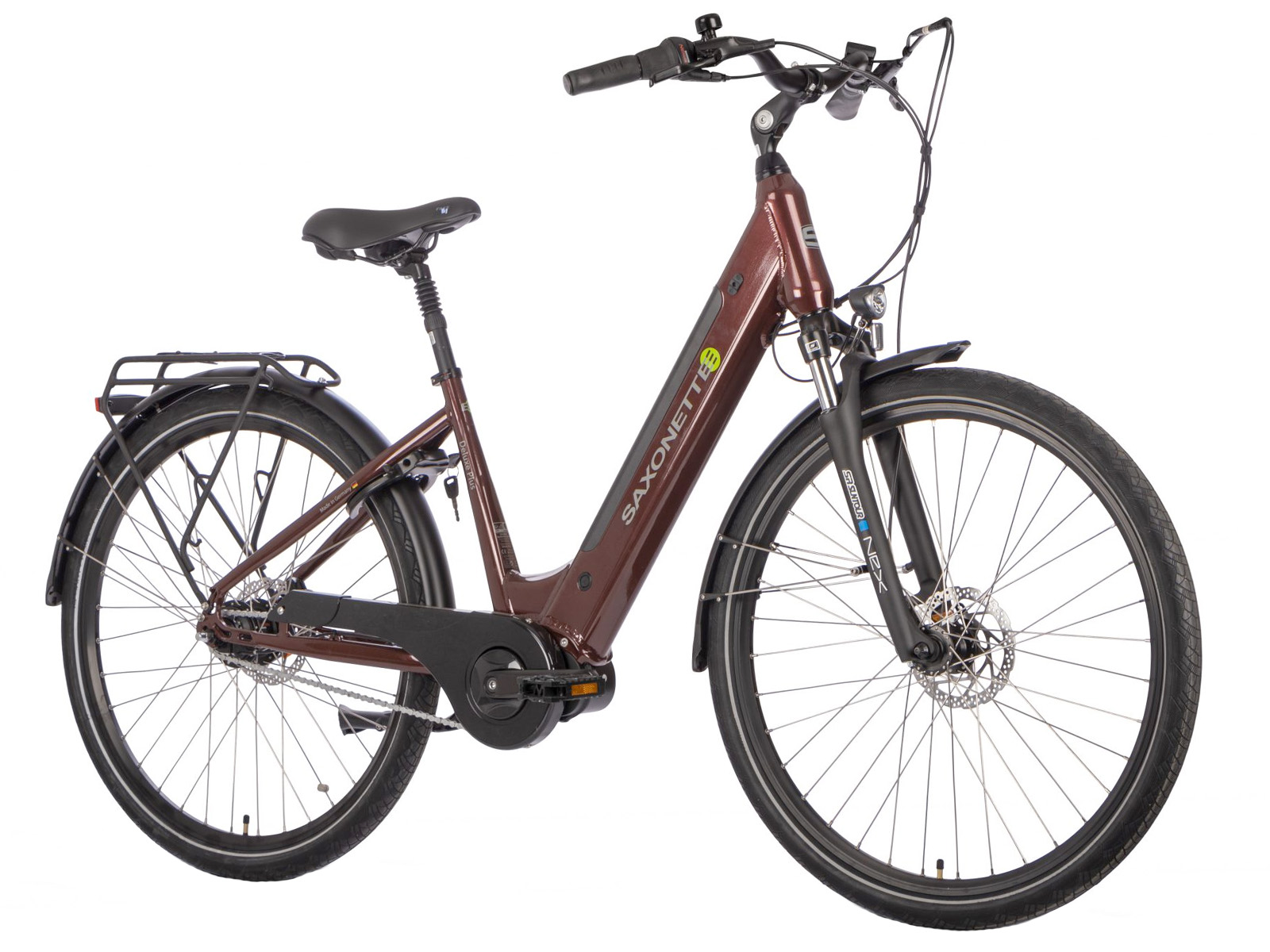 Elektrische damesfiets Deluxe Plus midmotor Nexus 7 45cm rood - Afbeelding 2