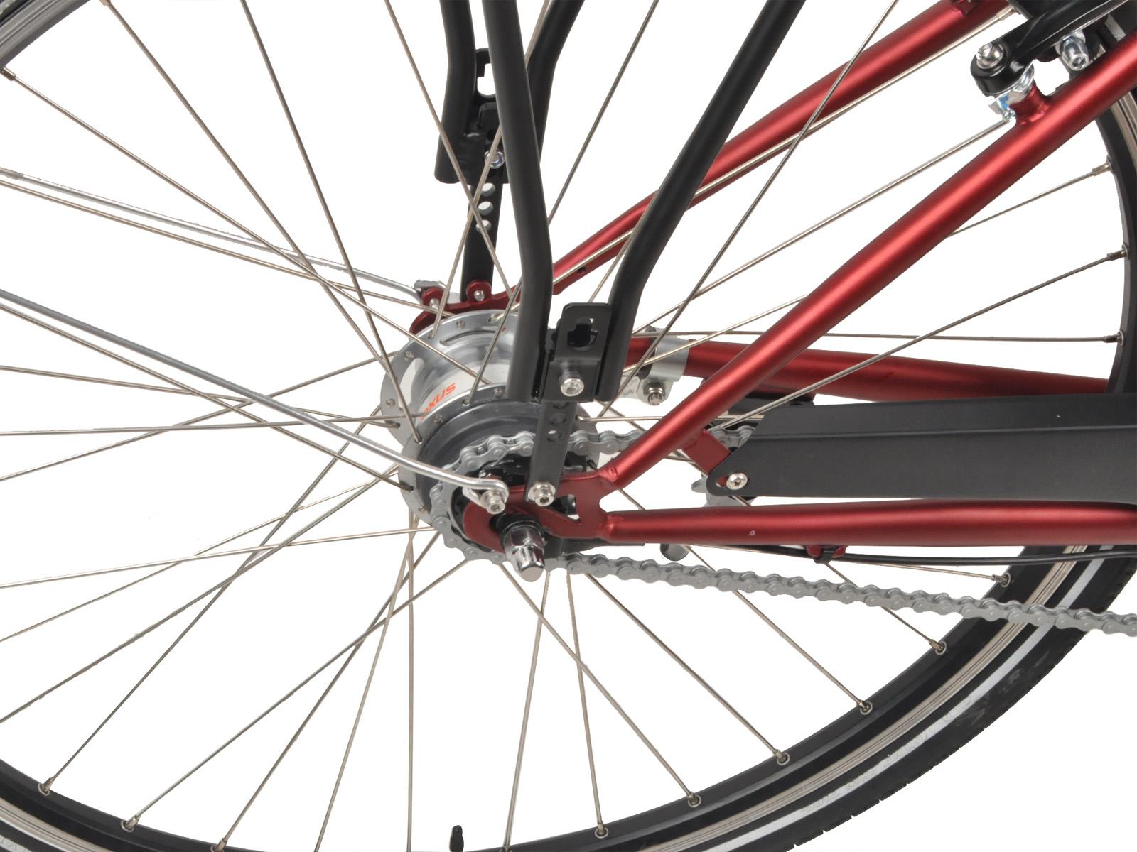 Elektrische damesfiets Fashion Plus 2.0 45cm Nexus 7 robijnrood - Afbeelding 3