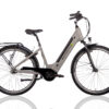 elektrische damesfiets middenmotor 7 versnellingen optimum plus zilver