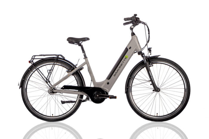 elektrische damesfiets middenmotor 7 versnellingen optimum plus zilver