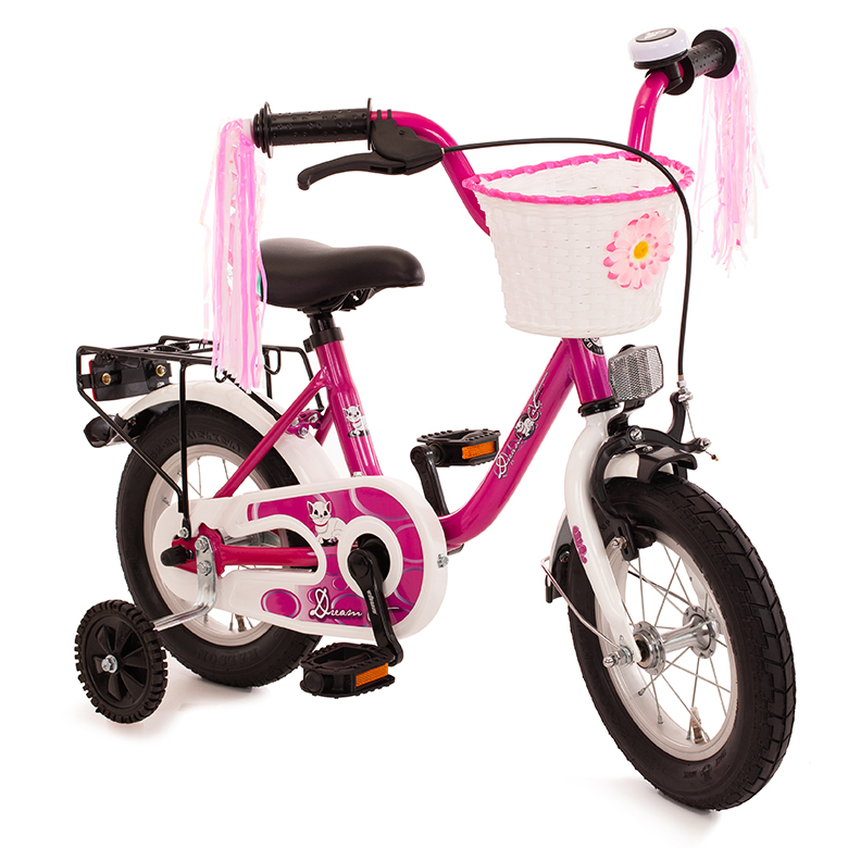 Bachtenkirch Dream Cat, kinderfiets, 12 inch, paars en wit - Afbeelding 2