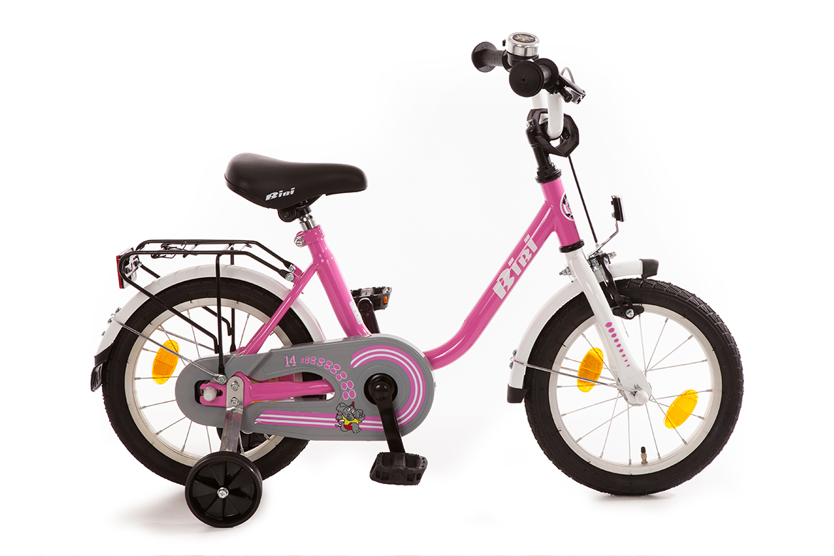 Bibi 14 inch kinderfietsje roze