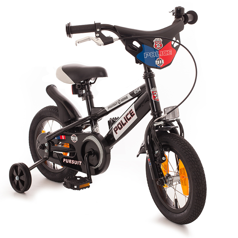 Bachtenkirch New Police, kinderfiets, 12 inch, zwart en wit - Afbeelding 4