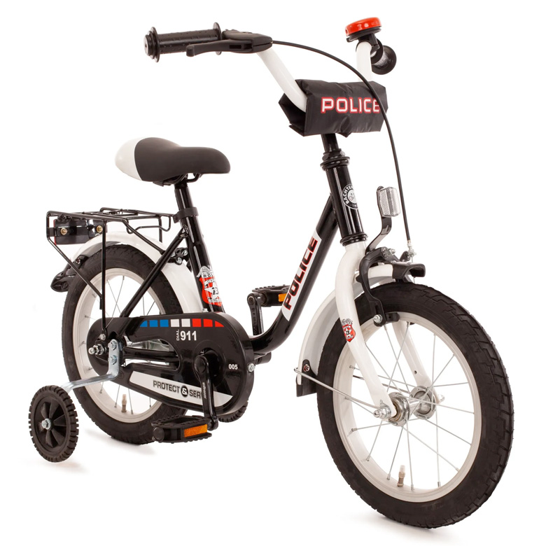 Bachtenkirch Police, kinderfiets, 14 inch, wit en zwart - Afbeelding 3