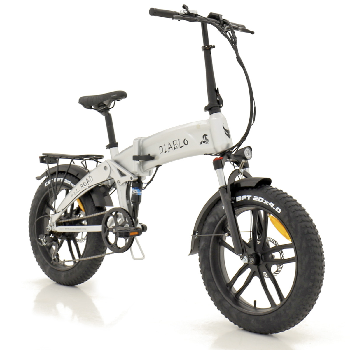Elektrische vouwfiets, fatbike, design, 10Ah accu, All Road, 7sp, 44 cm, silver - Afbeelding 2