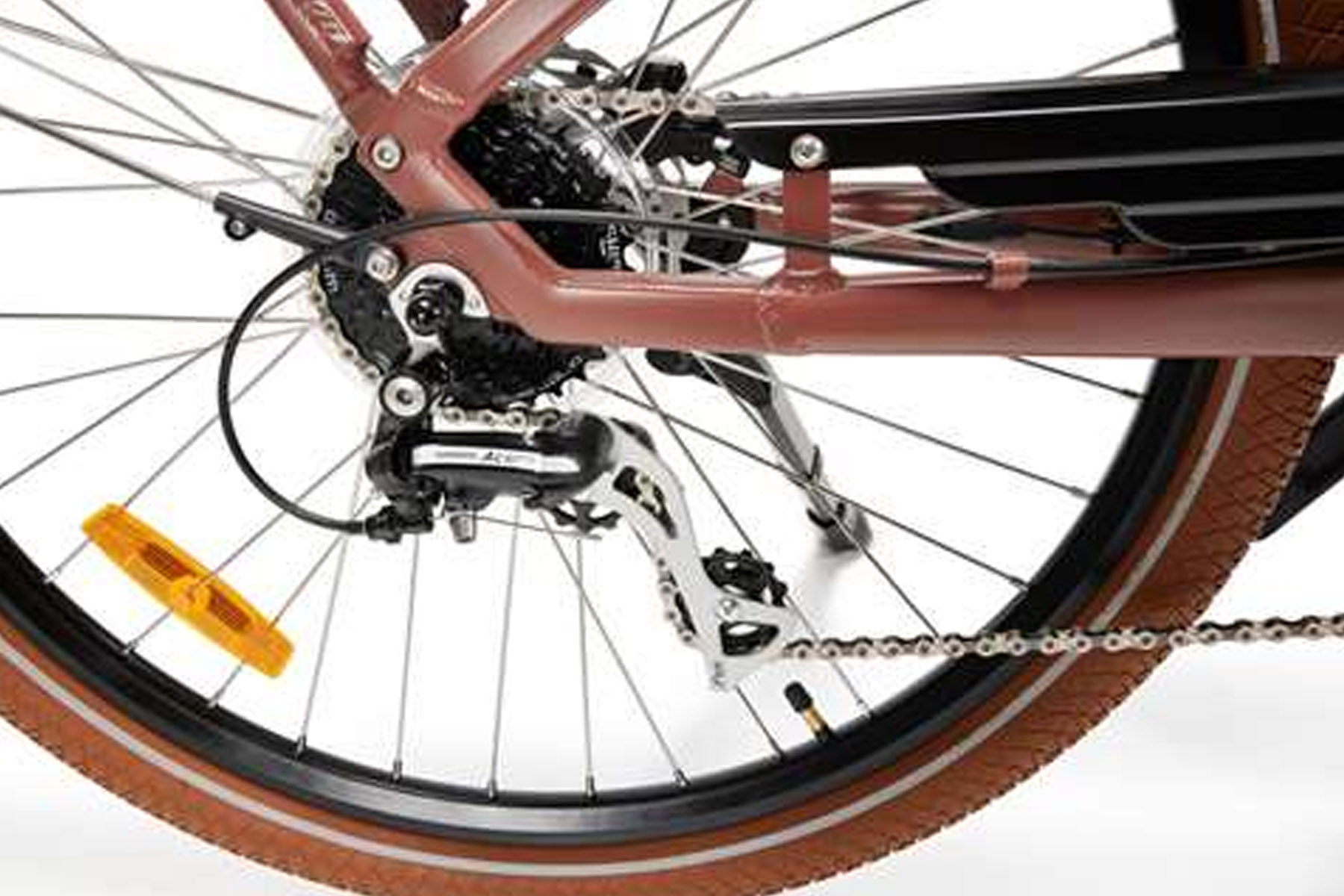 Elektrische unisex fiets Bruce, 44 cm, 8 sp, 27.5" bark brown - Afbeelding 3