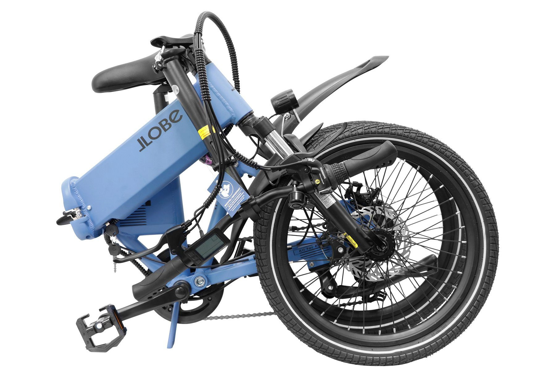 Llobe elektrische vouwfiets City III 7 speed 10.4Ah blauw - Afbeelding 4