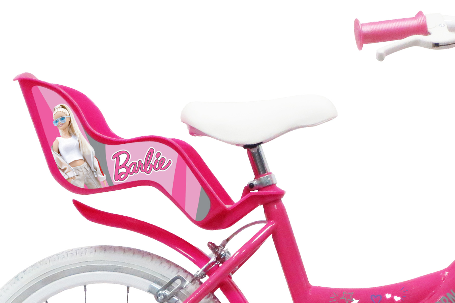 12 inch Barbie fiets met luchtbanden, poppenzitje en mandje - Afbeelding 4