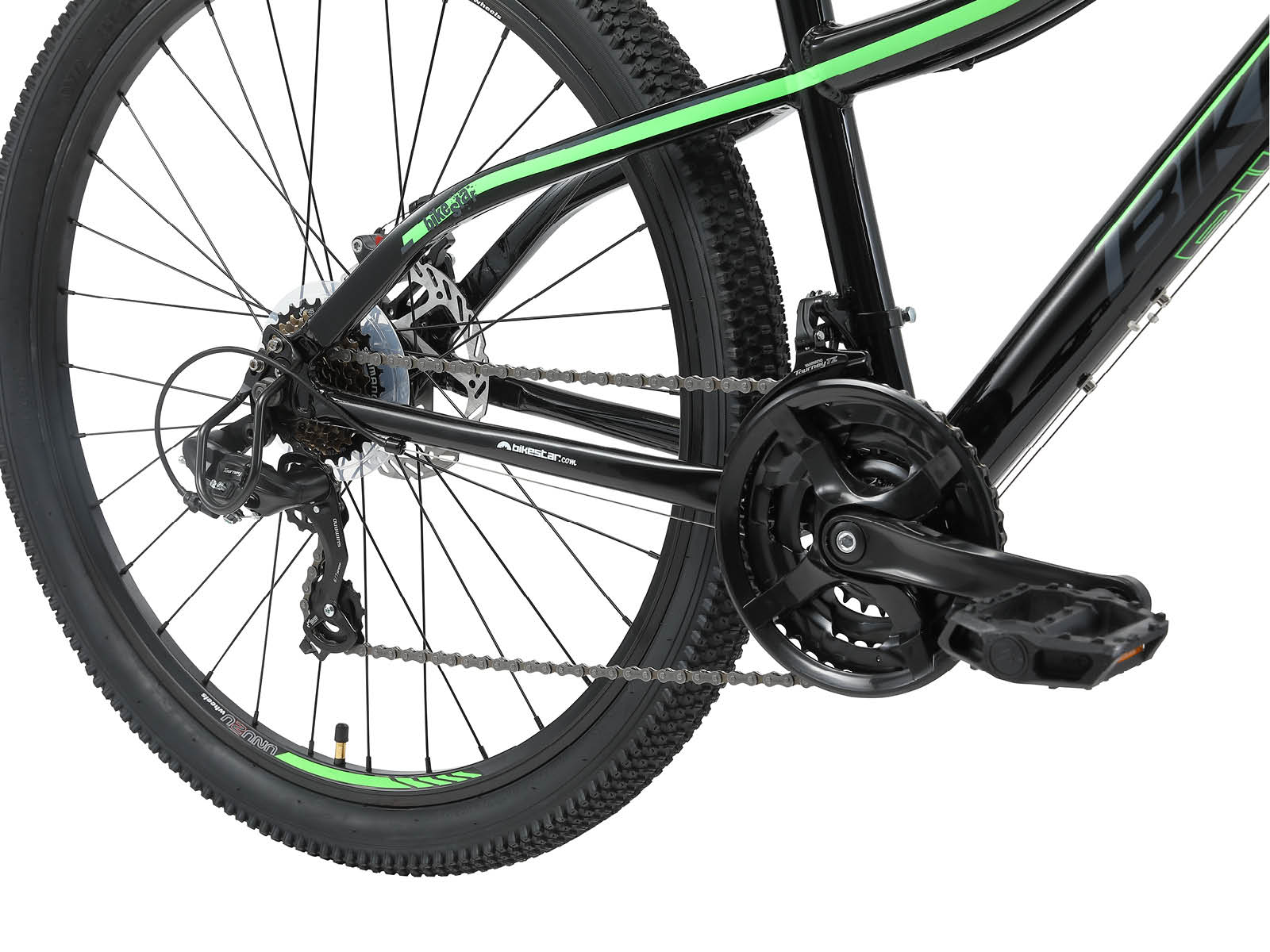 Bikestar Hardtail MTB Alu 27.5 Inch 21 Speed Zwart/groen - Afbeelding 5