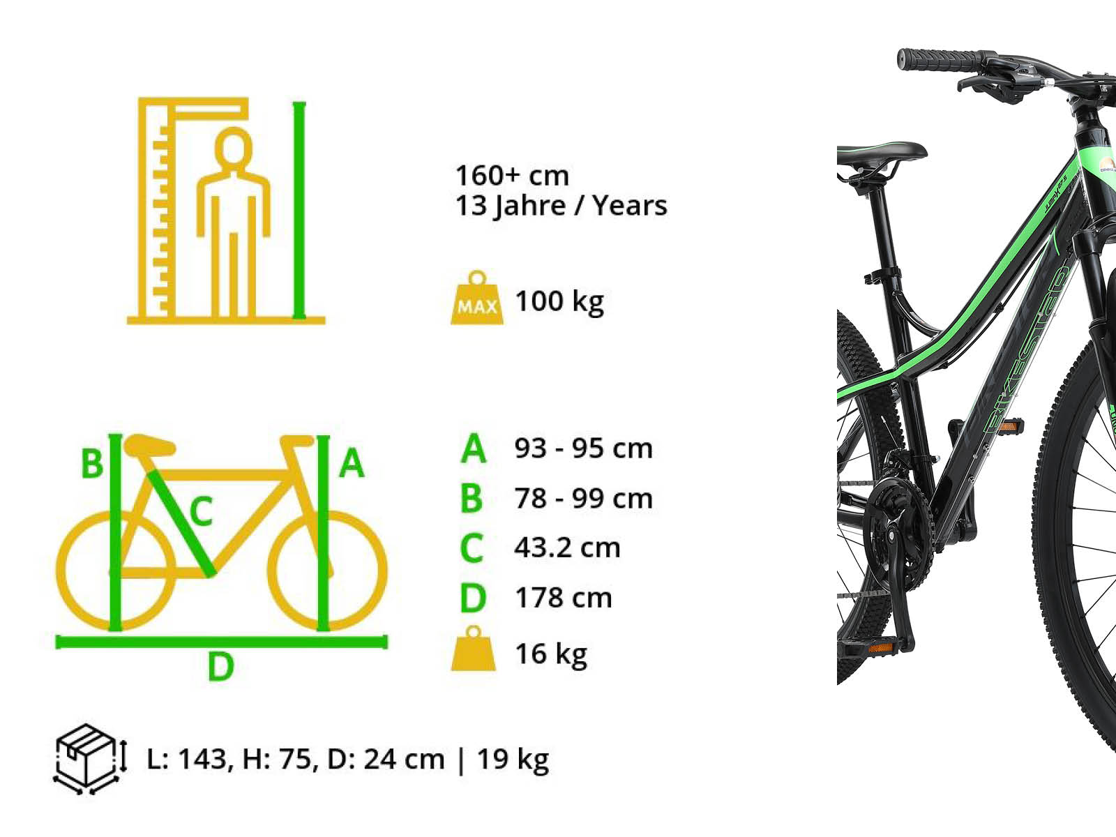Bikestar Hardtail MTB Alu 27.5 Inch 21 Speed Zwart/groen - Afbeelding 6