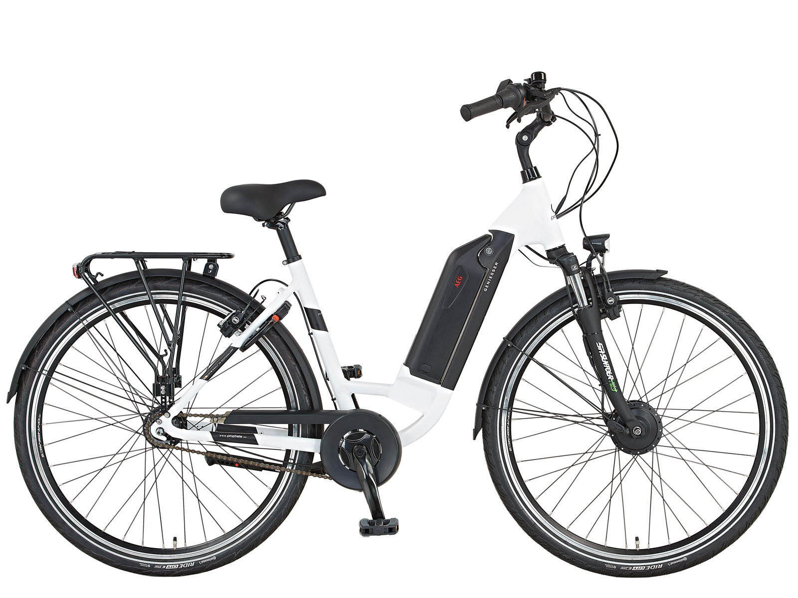 elektrische damesfiets 7 versnellingen Genieser wit