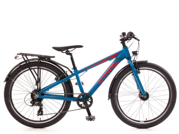 mountainbike kinderfiets 8 versnellingen blauw SWOP