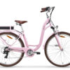 elektrische damesfiets 7 versnellingen Hebe roze
