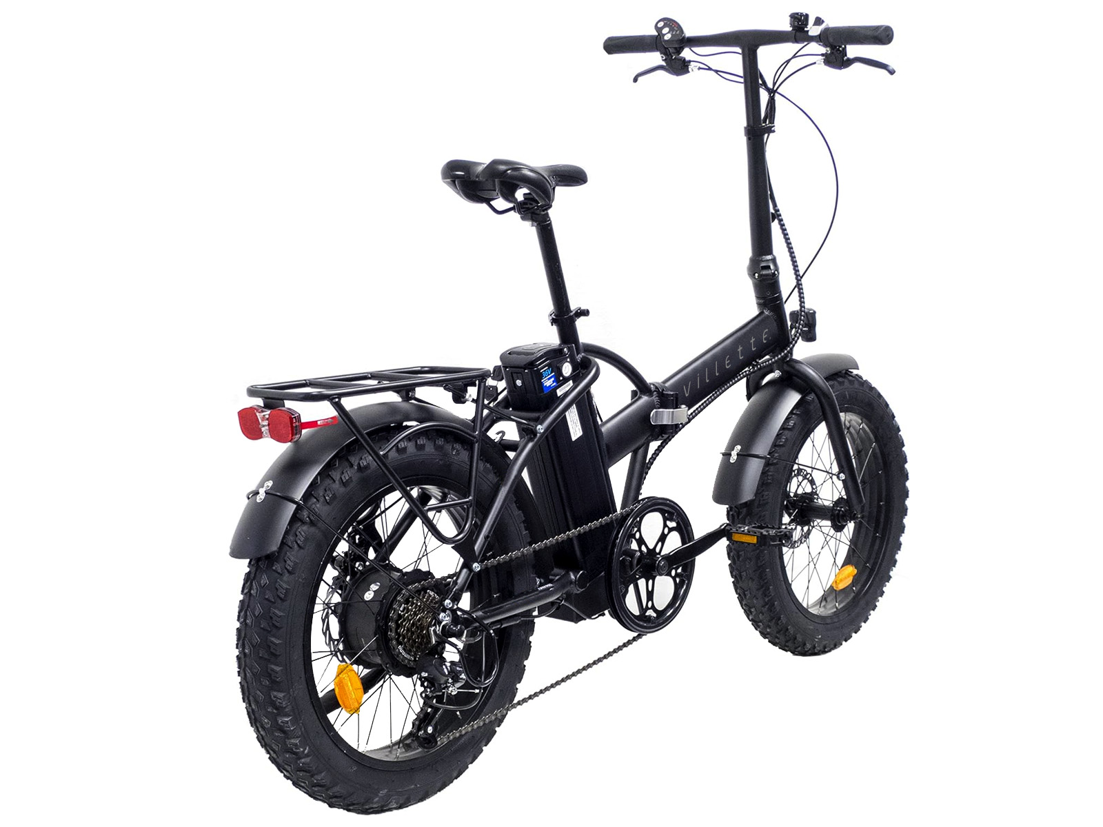 Villette le Gros, elektrische vouw fatbike 10.4Ah 7sp 20 inch zwart - Afbeelding 4