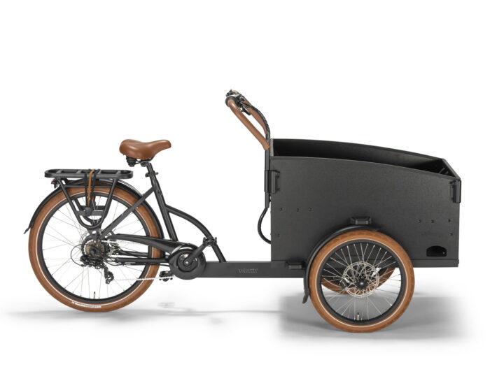Villette Cargeau driewieller bakfiets zwart met bruin