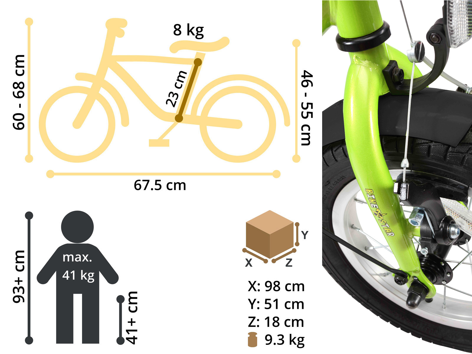 Bikestar kinderfiets Classic 12 inch groen - Afbeelding 6