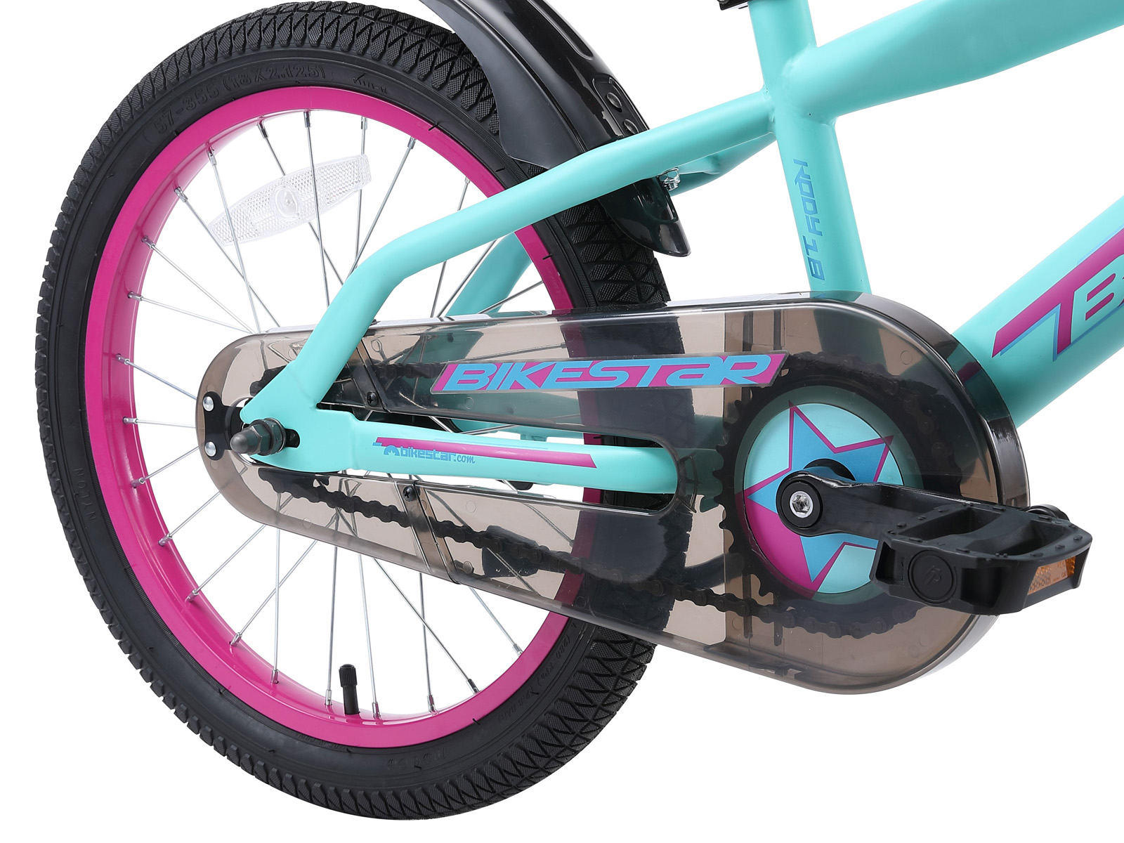 Bikestar kinderfiets Urban Jungle 18 inch turquoise/roze - Afbeelding 2