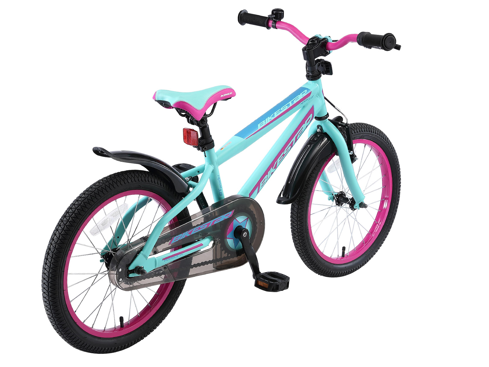 Bikestar kinderfiets Urban Jungle 18 inch turquoise/roze - Afbeelding 3