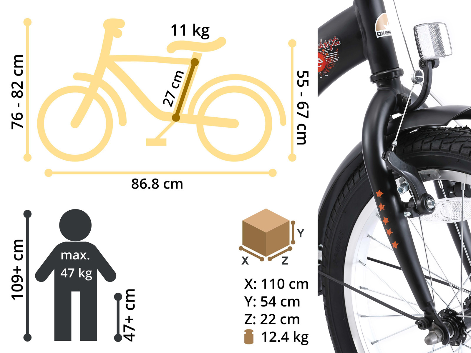 Bikestar kinderfiets Classic 18 inch zwart - Afbeelding 6