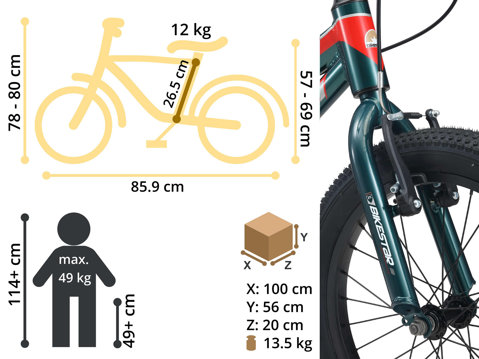 Bikestar kinderfiets Mountainbike alu 18 inch groen - Afbeelding 6