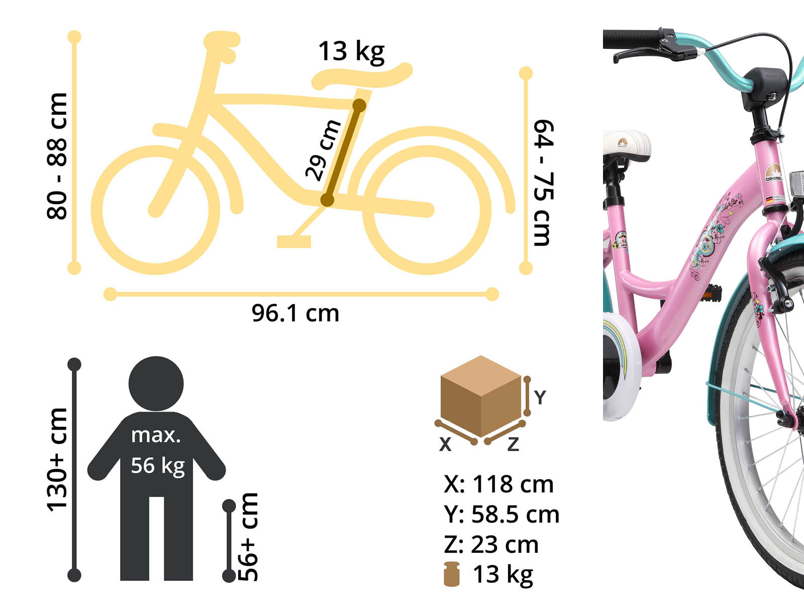 Bikestar kinderfiets Classic 20 inch roze - Afbeelding 6