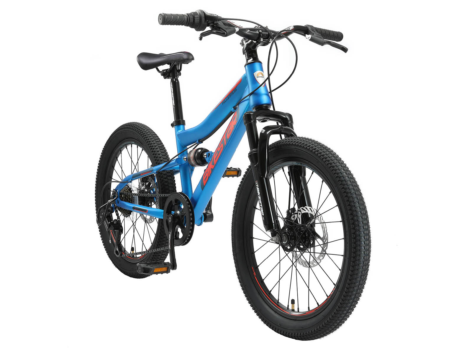 Bikestar MTB Fully staal 21speed 24inch blauw/oranje - Afbeelding 2