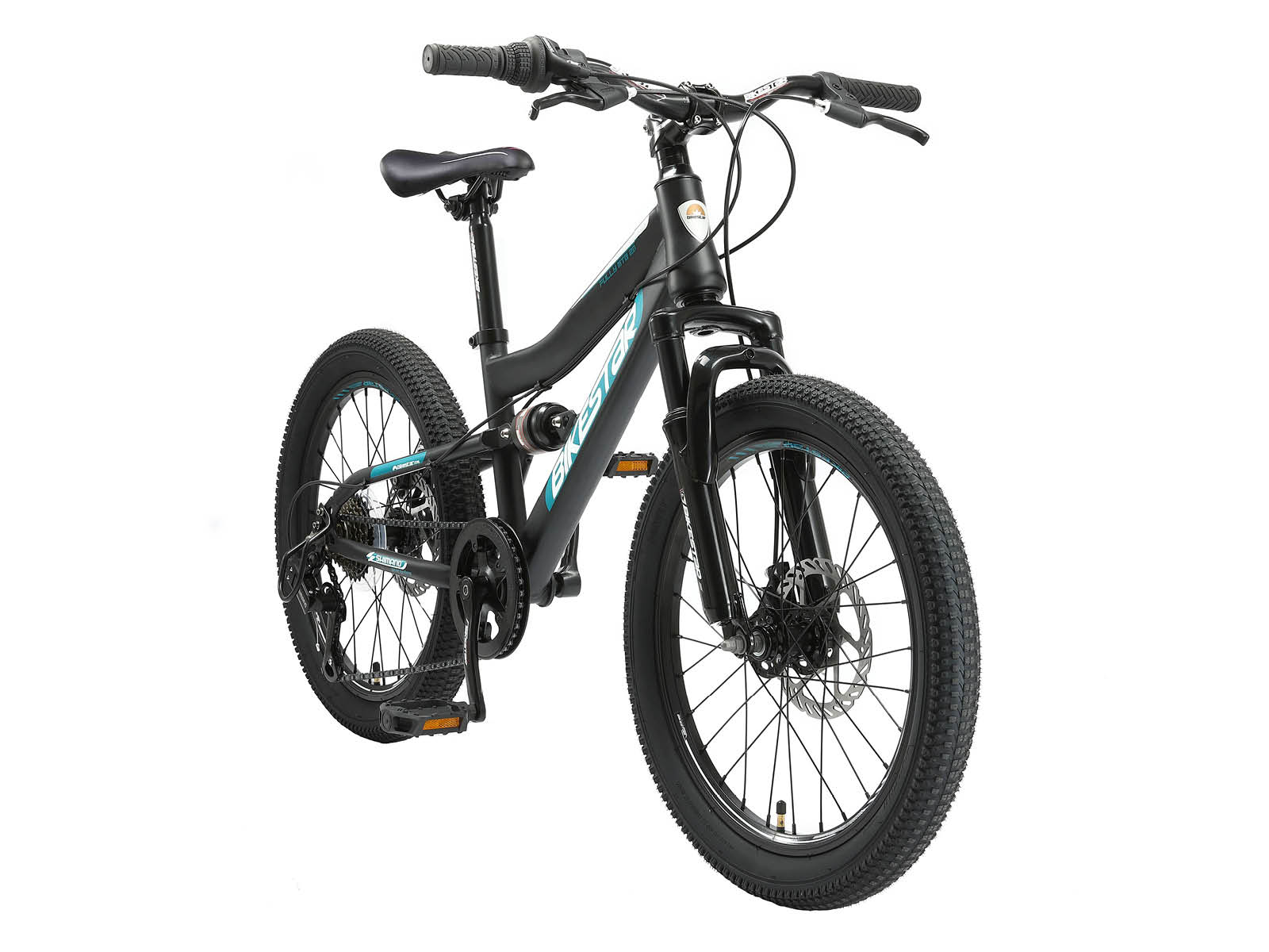 Bikestar MTB Fully staal 21speed 24inch zwart/petrol - Afbeelding 2