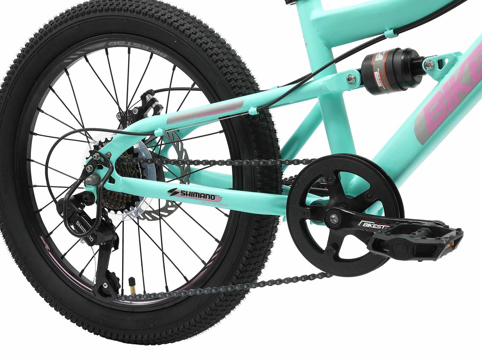 Bikestar kinderfiets MTB Fully Staal 7speed 20inch mintgroen - Afbeelding 4