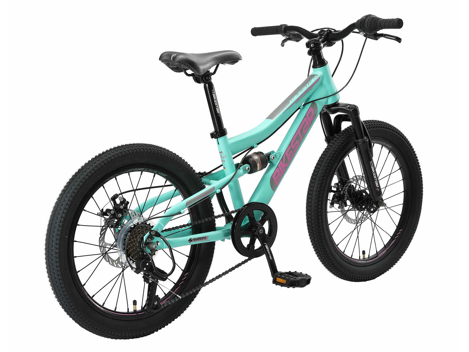 Bikestar kinderfiets MTB Fully Staal 7speed 20inch mintgroen - Afbeelding 3