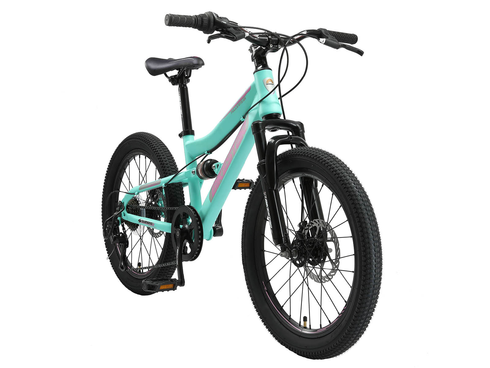 Bikestar MTB Fully staal 21speed 24inch mintgroen/roze - Afbeelding 2