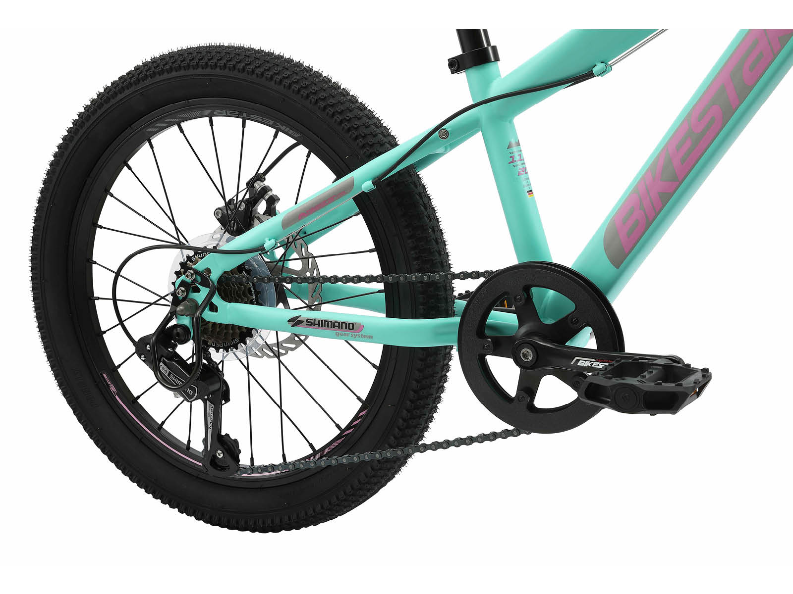 Bikestar kinderfiets MTB Staal 7speed 20inch mintgroen - Afbeelding 4