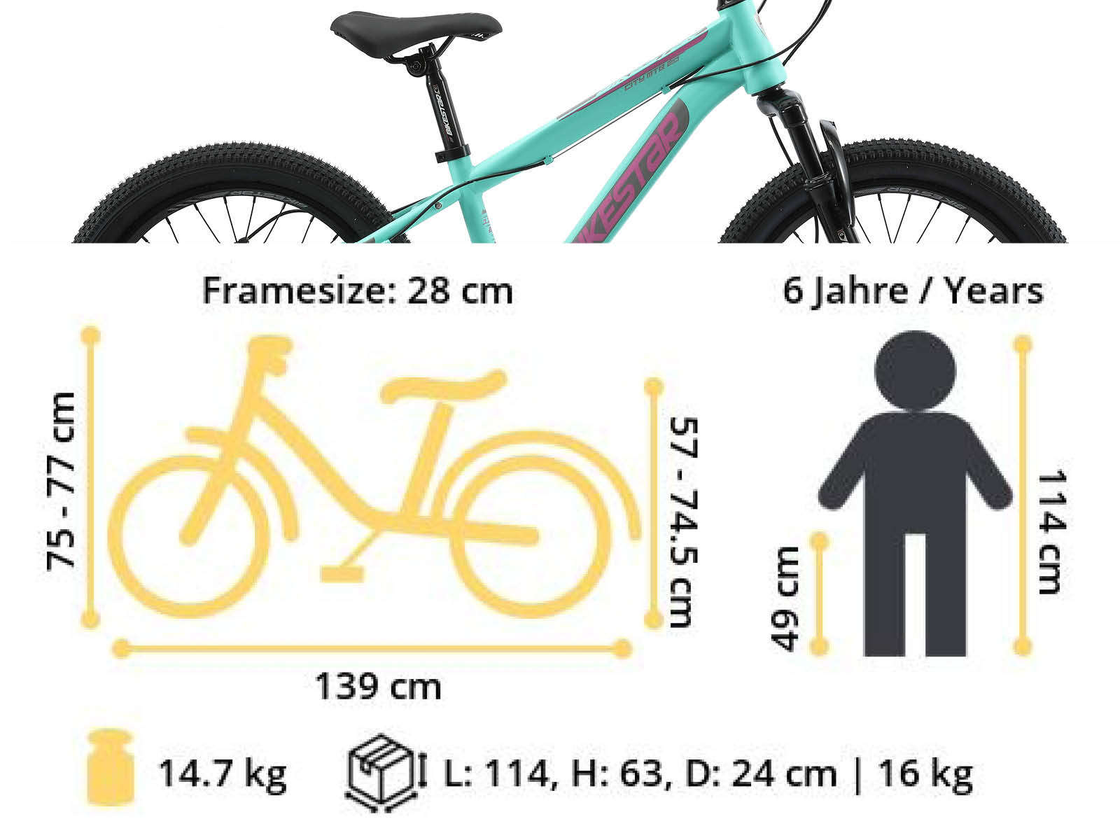 Bikestar kinderfiets MTB Staal 7speed 20inch mintgroen - Afbeelding 6