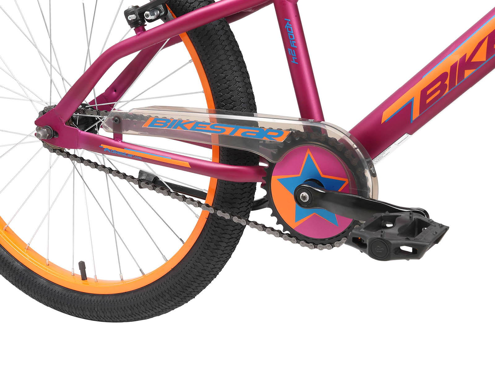 Bikestar kinderfiets Urban Jungle 24 inch paars/oranje - Afbeelding 4