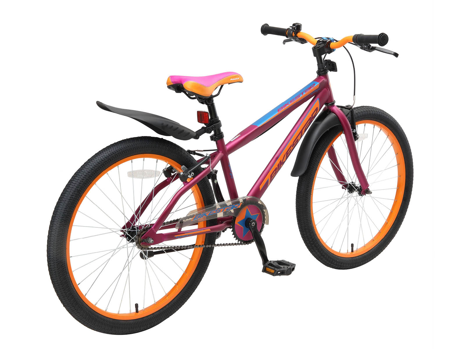 Bikestar kinderfiets Urban Jungle 24 inch paars/oranje - Afbeelding 3