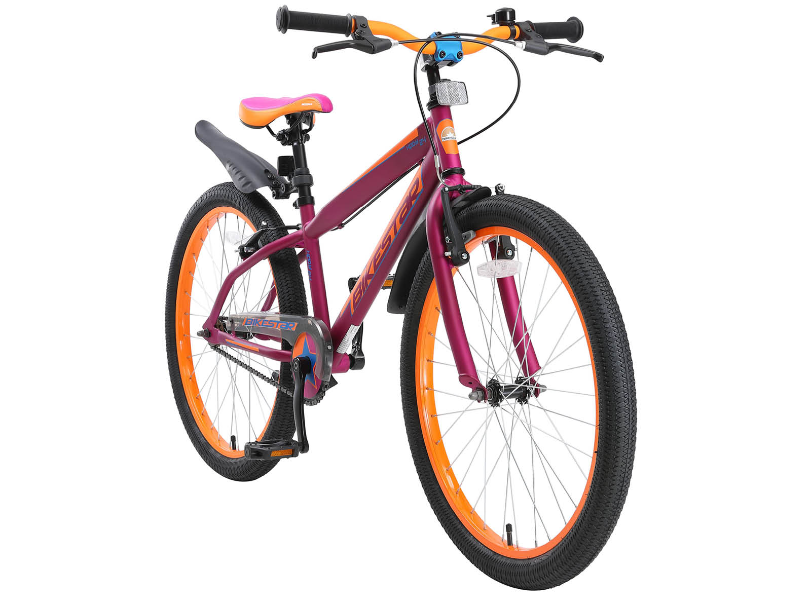 Bikestar kinderfiets Urban Jungle 24 inch paars/oranje - Afbeelding 2