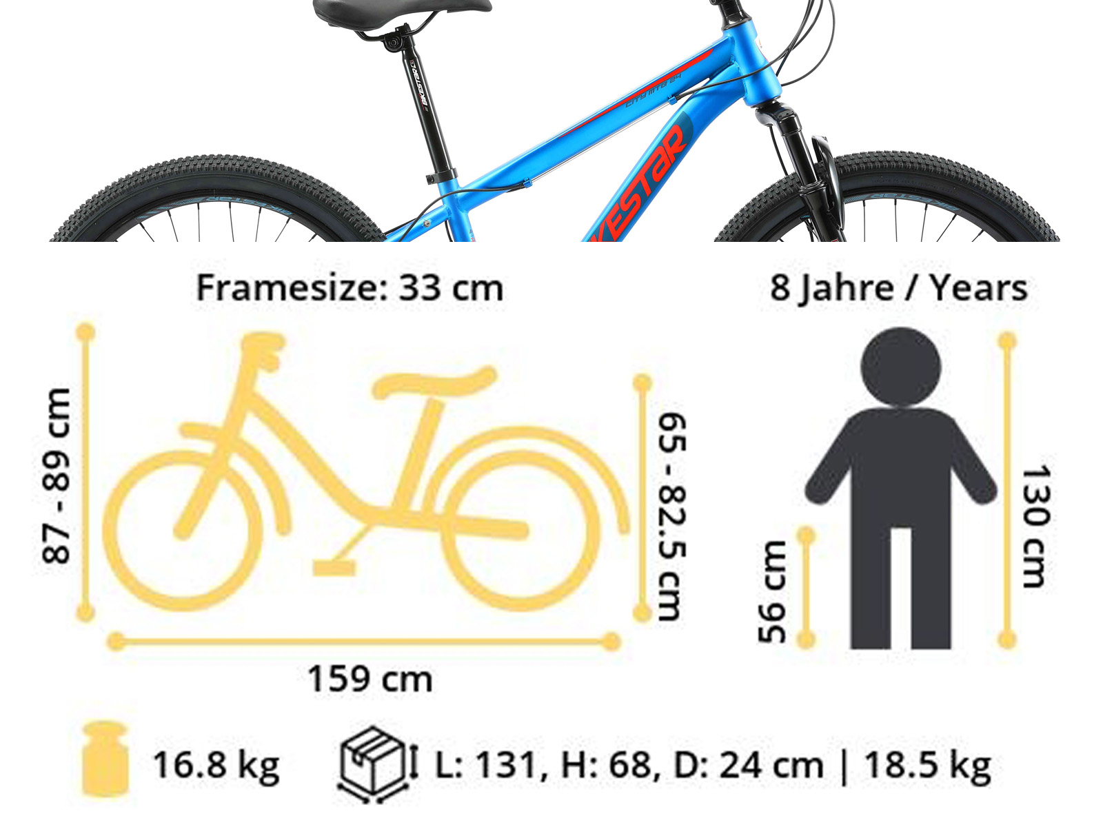 Bikestar MTB staal 21speed 24inch blauw - Afbeelding 6