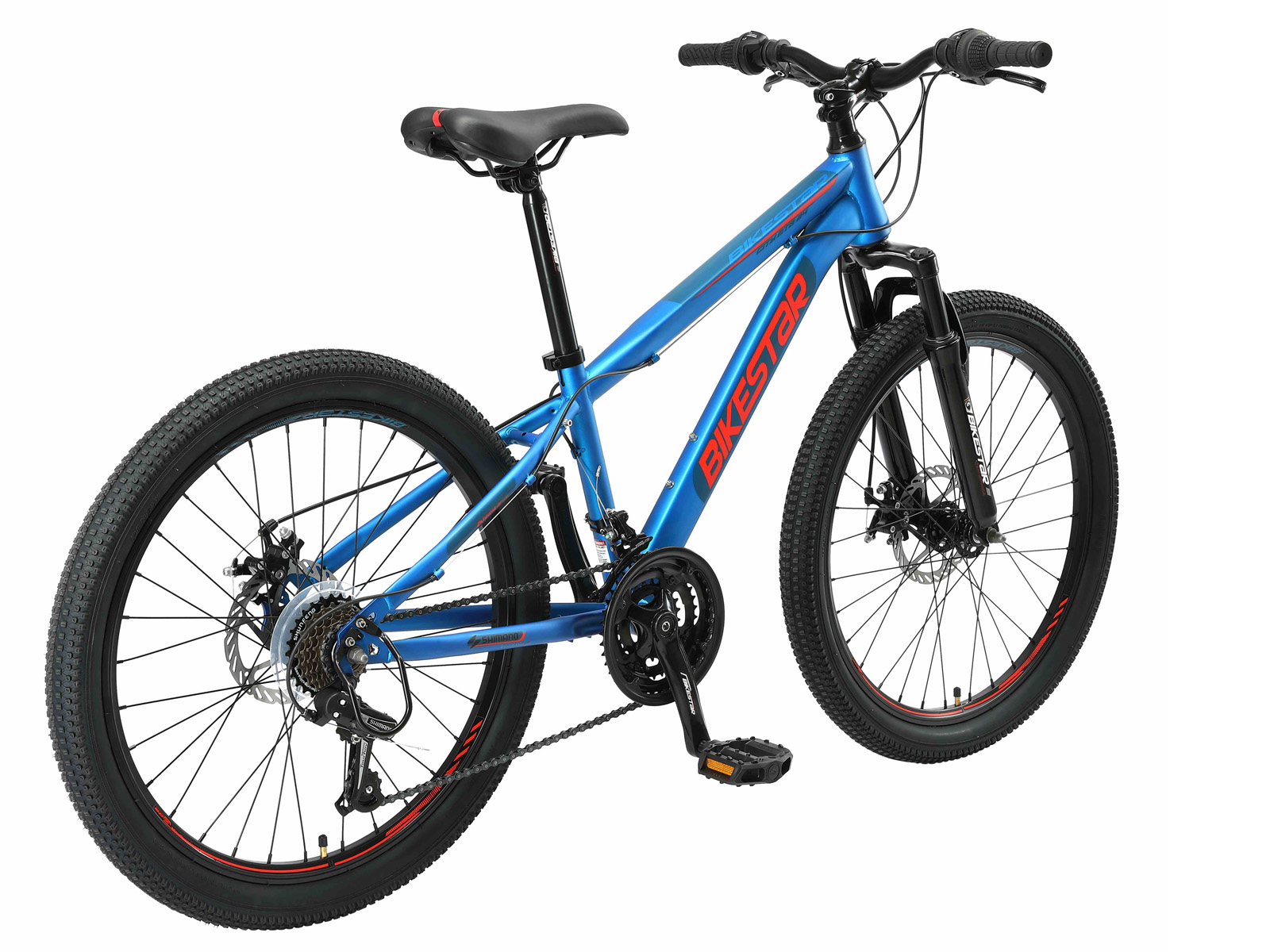 Bikestar MTB staal 21speed 24inch blauw - Afbeelding 3