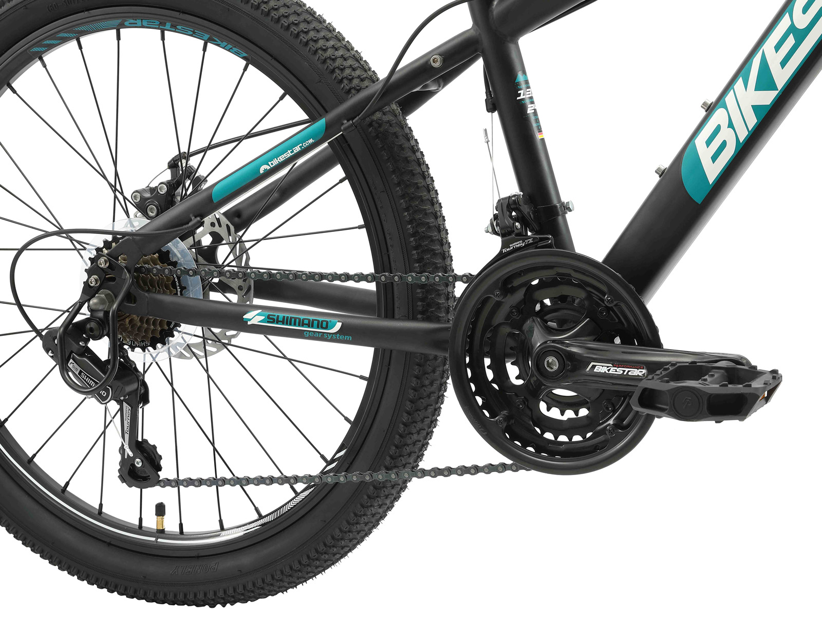 Bikestar MTB staal 21speed 24inch zwart - Afbeelding 4