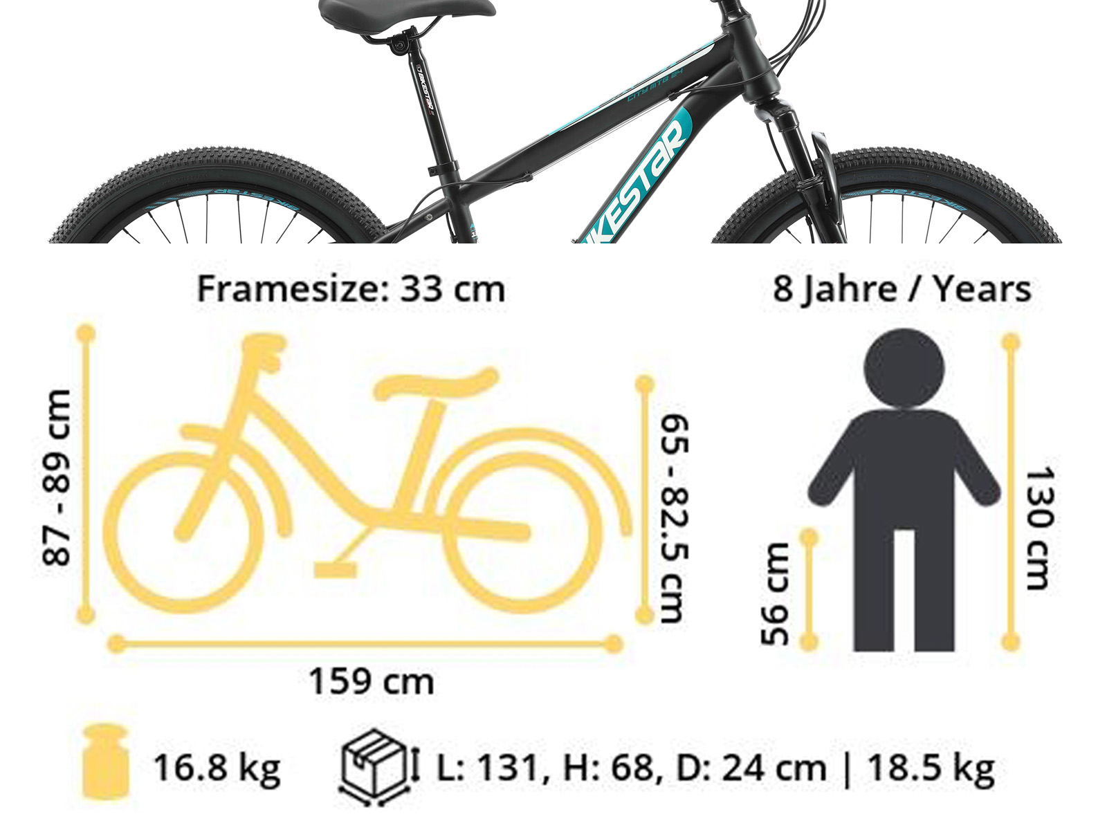 Bikestar MTB staal 21speed 24inch zwart - Afbeelding 6