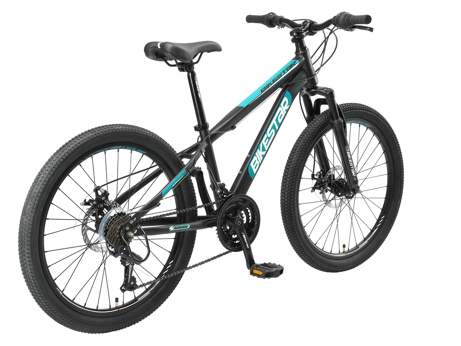 Bikestar MTB staal 21speed 24inch zwart - Afbeelding 3