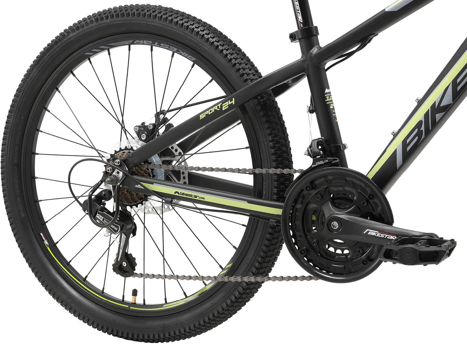 Bikestar MTB Sport 21speed 24inch zwart/groen - Afbeelding 4