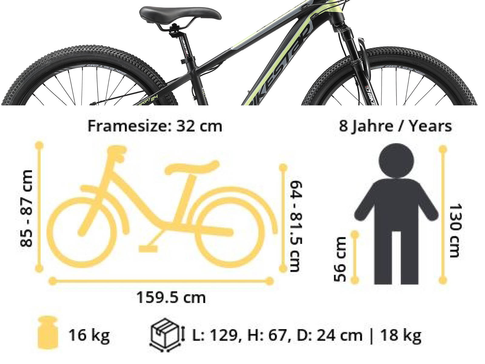 Bikestar MTB Sport 21speed 24inch zwart/groen - Afbeelding 6