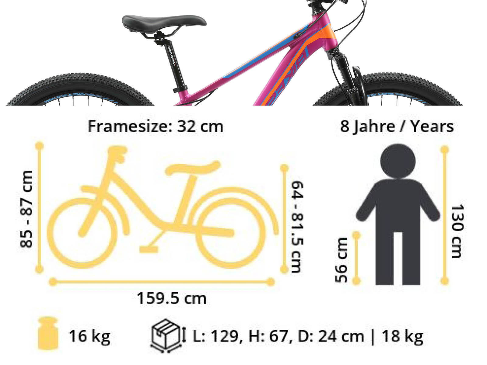 Bikestar MTB Sport 21speed 24inch paars/oranje - Afbeelding 6