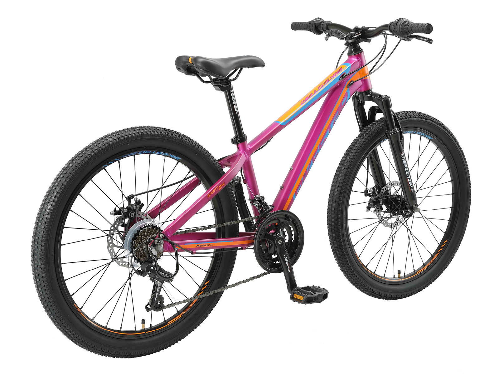 Bikestar MTB Sport 21speed 24inch paars/oranje - Afbeelding 2