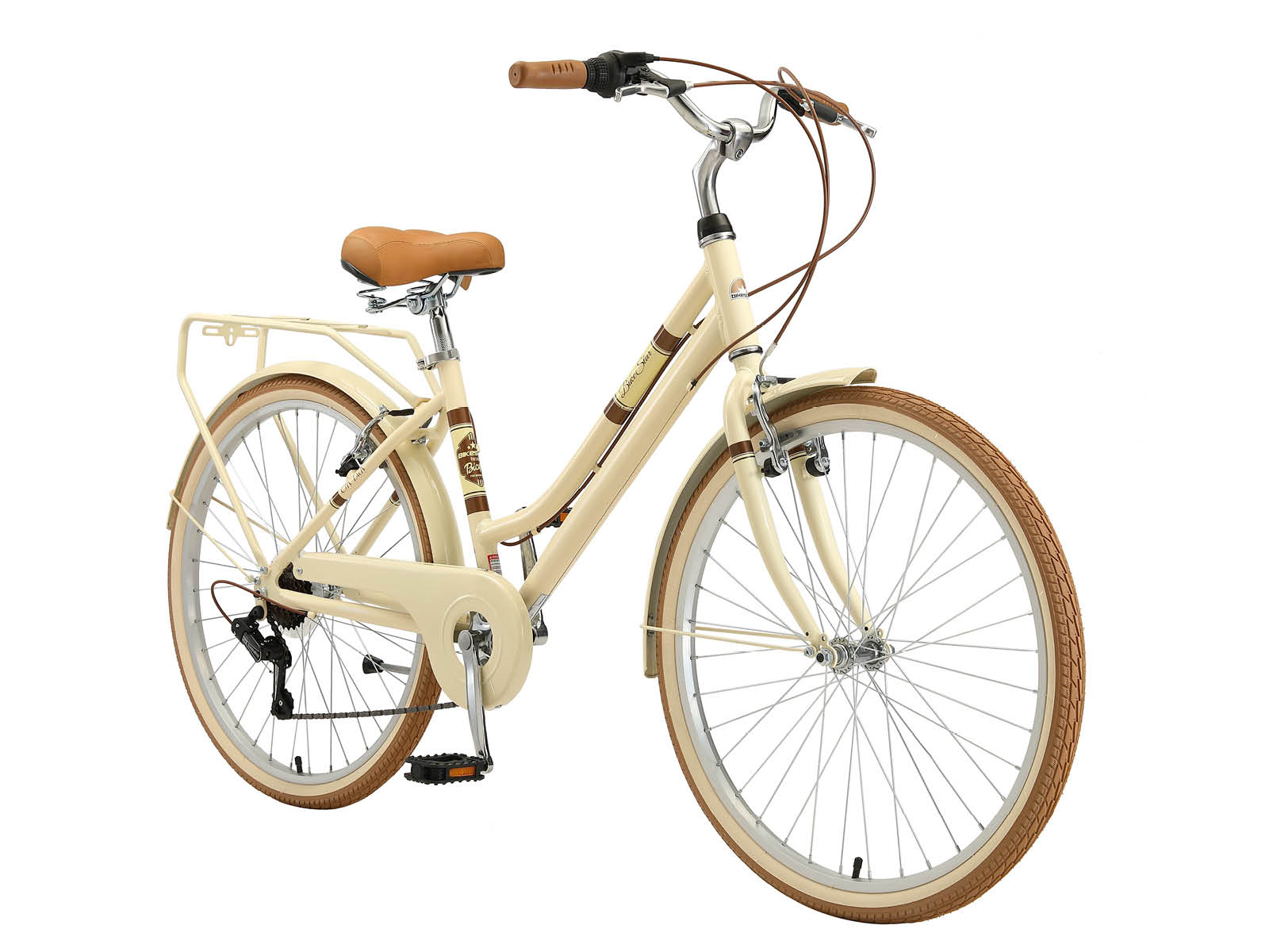 Bikestar, retro damesfiets, 26 inch, 7 sp derailleur, creme - Afbeelding 2