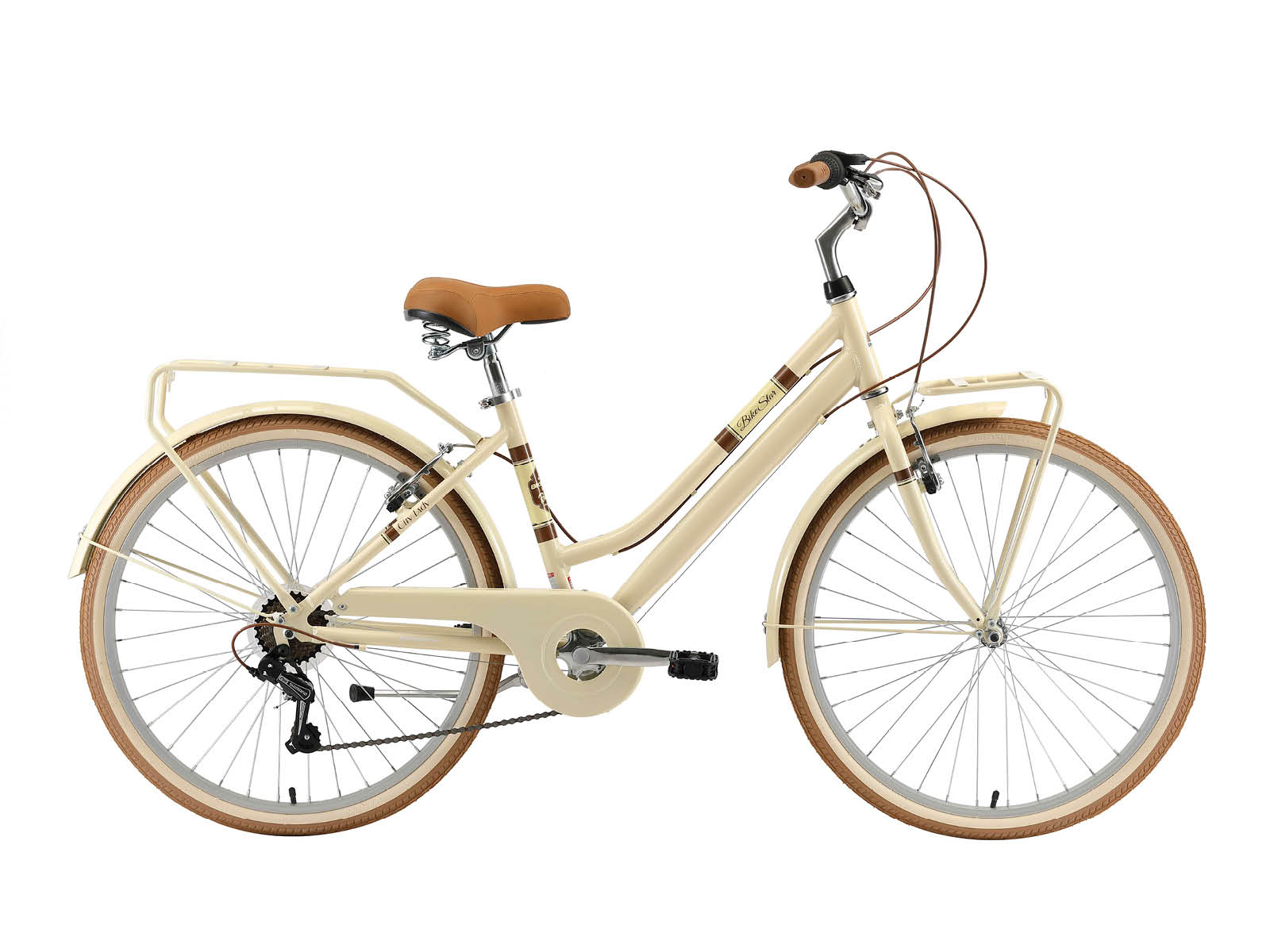 Bikestar, retro damesfiets, 26 inch, 7 sp derailleur, creme - Afbeelding 4