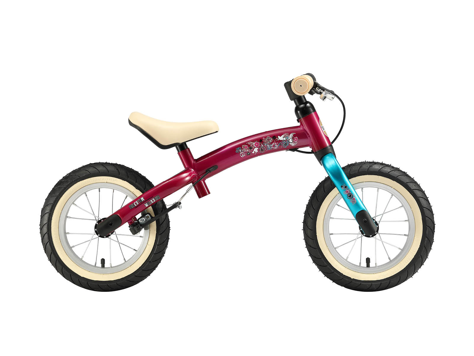 Bikestar meegroei loopfiets Sport 12 inch, paars/turquiose - Afbeelding 2