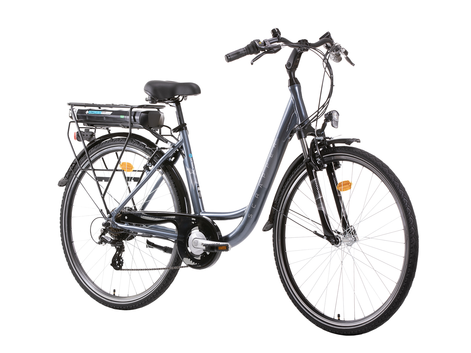 Scrapper elektrische damesfiets 13Ah 7sp 28 inch blauwgrijs - Afbeelding 2