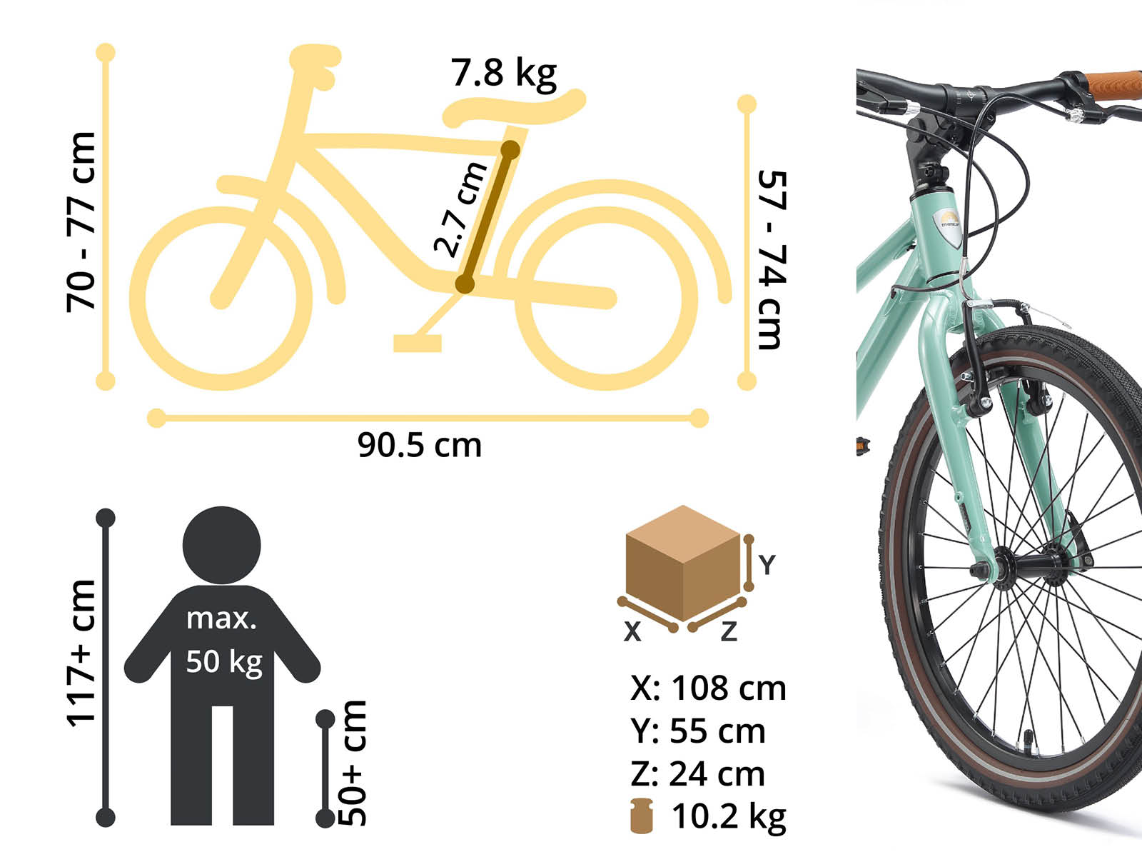 Bikestar kinderfiets lichtgewicht 20 inch 7 speed groen - Afbeelding 6