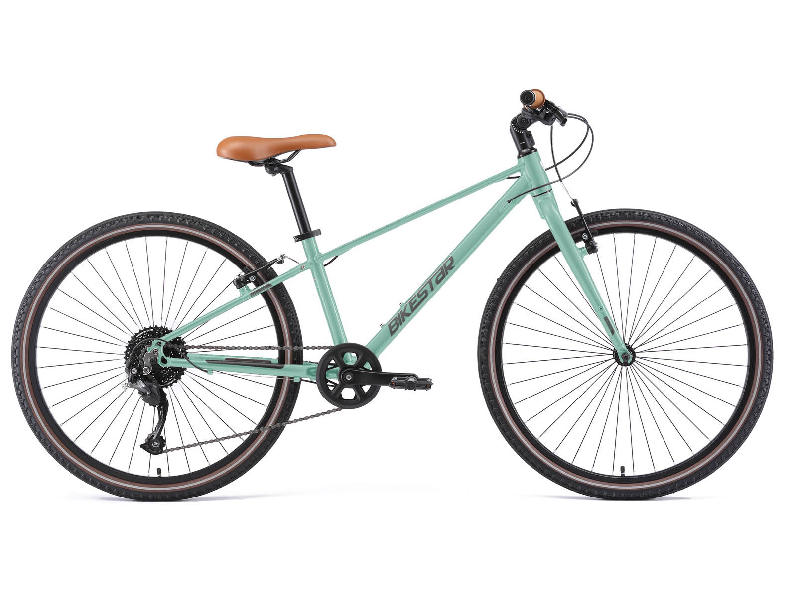 Bikestar lichtgewicht fiets 26 inch 9 speed groen
